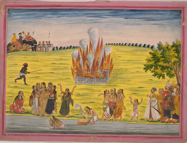 Hãi hùng tục lệ vợ nhảy vào giàn thiêu khi chồng mất